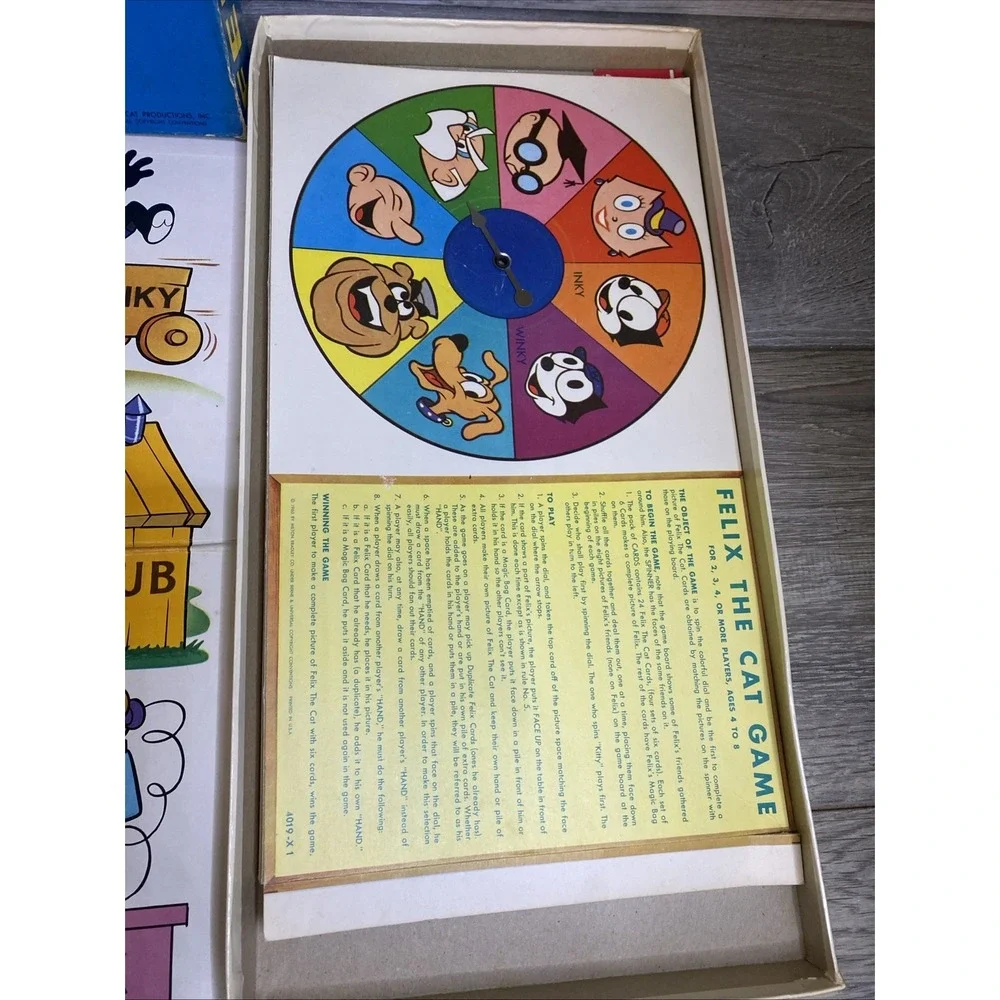 VTG 1968 Felix the Cat Board Game w Box Complete by Milton Bradley Complete